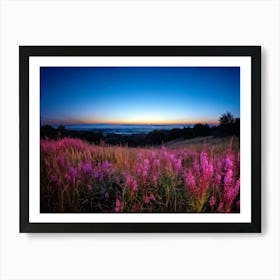 A Bright Sunrise Casting A Luminescent Glow On A Lush Countryside Garden During Summer Awash With P (3) Art Print