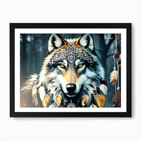 Wolf In The Woods 20 Art Print