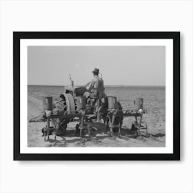 Tractor With Four Row Planter, Large Farm Near Ralls, Texas, This Planter Was Fashioned And Made By A Smith From Art Print