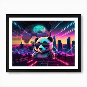 Neon Pandaa Art Print