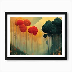 Dreamlike nature landscape illustration Affiche