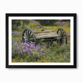 Wagon In Wildflowers Art Print