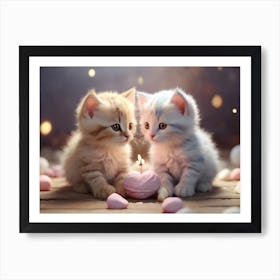 Birthday Kittens Art Print