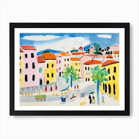 Verona Italy Cute Watercolour Illustration 1 Art Print