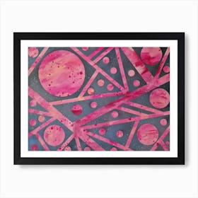 Pink and grey Abstract Painting Poster