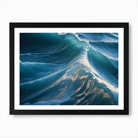 The Powerful, Translucent Curl Of An Ocean Wave Caught Just Before Breaking, Showcasing The Ocean S Might Art Print