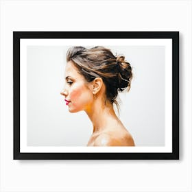 Side Profile Of Beautiful Woman Oil Painting 97 Art Print