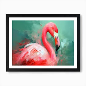 Flamingo Painting Art Print