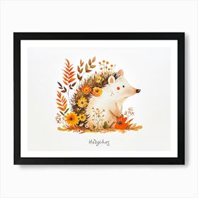 Little Floral Hedgehog 5 Poster Art Print