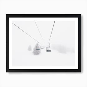 Ski Lift Snow Storm Art Print