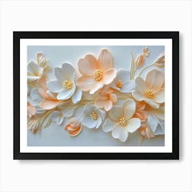 3d Floral Capturing the Delicate Beauty of Blooming Freesias 1 Art Print