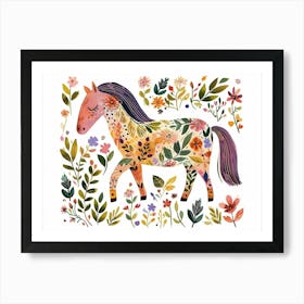 Little Floral Horse 1 Art Print