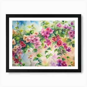 6 Bougainvillea Vines In Multiple Colors (1) Art Print