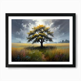 Tree In The Field Art Print