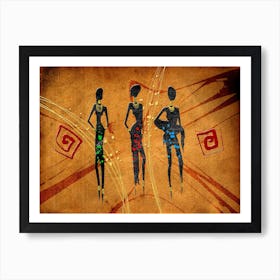 Tribal African Art Illustration In Painting Style 285 Art Print