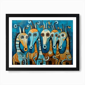 School Of Sea Horses Art Print