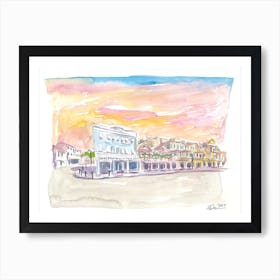 Queen St Scene In Hamilton Bermuda Art Print