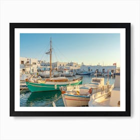 Naoussa Fishing Port Art Print