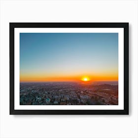 Sunset Bergamo Italia Città Alta Stampa Fine Art Poster