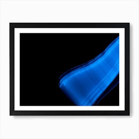 Glowing Abstract Curved Blue Lines 6 Art Print