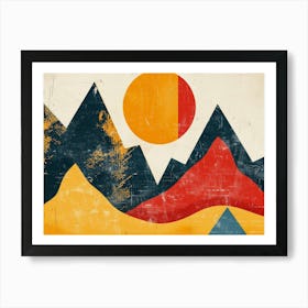 Mountains And Sun 1 Art Print