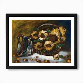 Basket Of Sunflowers - still life Anton Maliar classic Art Print