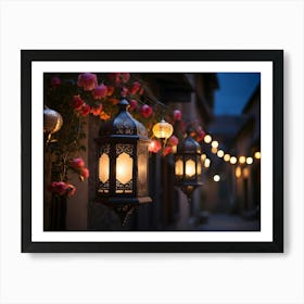 Ramadan Islamic Lanterns at night 1 Art Print