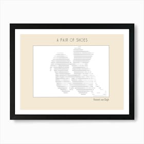 Ascii Art Minimalist – A Pair Of Shoes – Vincent Van Gogh (1886) – Classic Painting Art Print