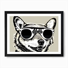 Dog With Sunglasses 1 Art Print