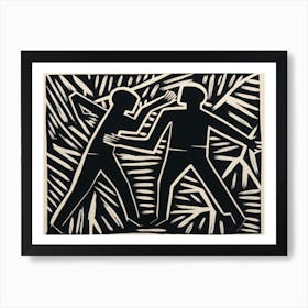 'Two People Fighting' Art Print