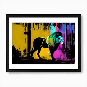 Neon Lion 7 Art Print