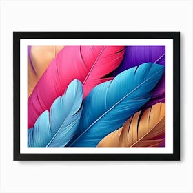 Colorful Feathers 3 Art Print