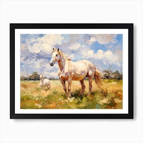 Horses Painting In Buenos Aires Province, Argentina, Landscape 2 Art Print