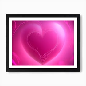 A Glowing Pink Heart Vibrant Horizontal Composition 91 Art Print