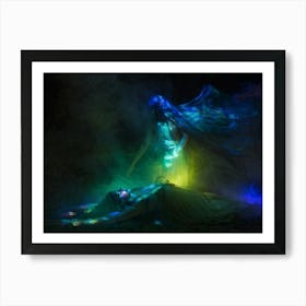 Polychrome Banshee Emitting A Spectral Glow Tendrils Of Haunting Aura Swirling Vibrancy Against A 1 Art Print