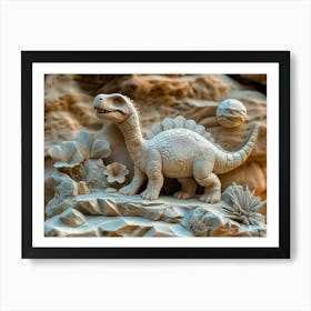 3d Dinosaur Made In Stone 4 Art Print