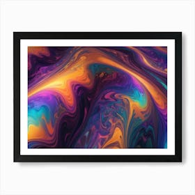 Abstract Digital Artwork Of Colorful Liquid Art Print