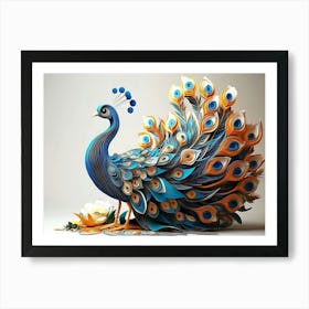 3d Carton Peacock 8 Art Print