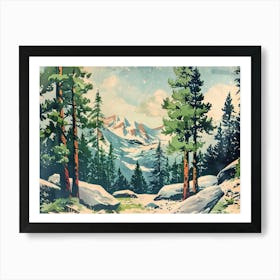 Vintage Retro Woods 7 Art Print