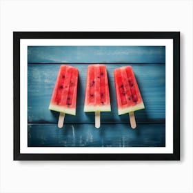 Watermelon Popsicles, Food, Trendy, Summer Art Print