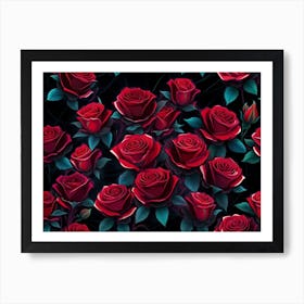 Red Roses Wallpaper 5 Art Print