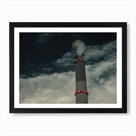 Smoke Emitted From The Chimney Of The Reading Power Plant On A Dark Sky 1 Art Print