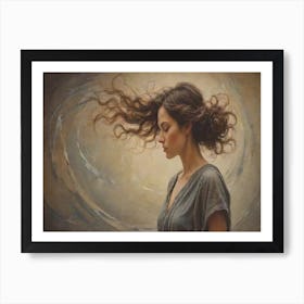 Woman With Curly Hair Art Print