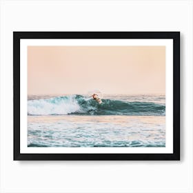 Surfer Catching Waves Art Print