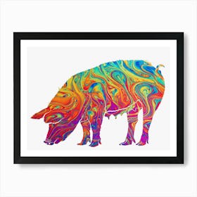 Animal Negative Space ― Pig Art Print