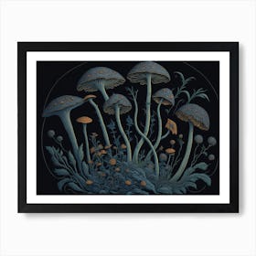 Mushrooms Painting (14) Art Print