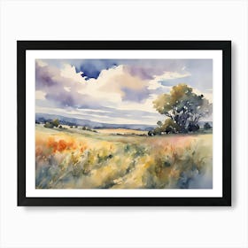 Watercolor Of A Field 2 Art Print