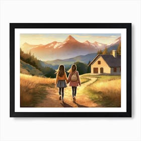 Friendly Mountain Cottage Art Print