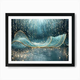 Sparkling golden waves in the sea 14 Art Print