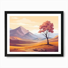 Landscape With Tree Art Print